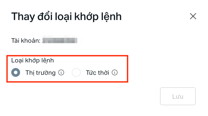 Tài khoản Pro của Sàn Exness có thể thay đổi phương thức khớp lệnh giữa khớp lệnh tức thì và khớp lệnh thị trường